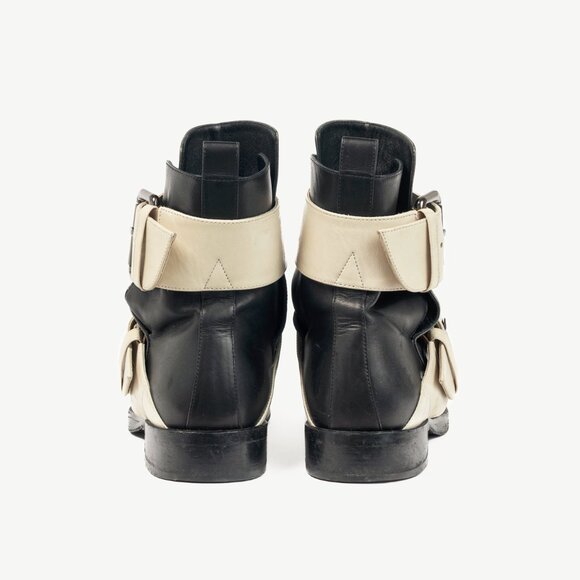 Pierre Hardy PF/14 Green Colourblock Leather Buckled-Strap Booties - Picture 3 of 10